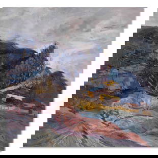 Yunyan Gu Impressionist Original Oil On Canvas "Shangli-La Series 2": Title: Shangli-La Series 2 Medium: Oil on canvas Size: 19.5 x 19.5 inches Frame: Framing options available! Condition: The painting appears to be in excellent condition. Year: 2015 Artist: Yunyan Gu S