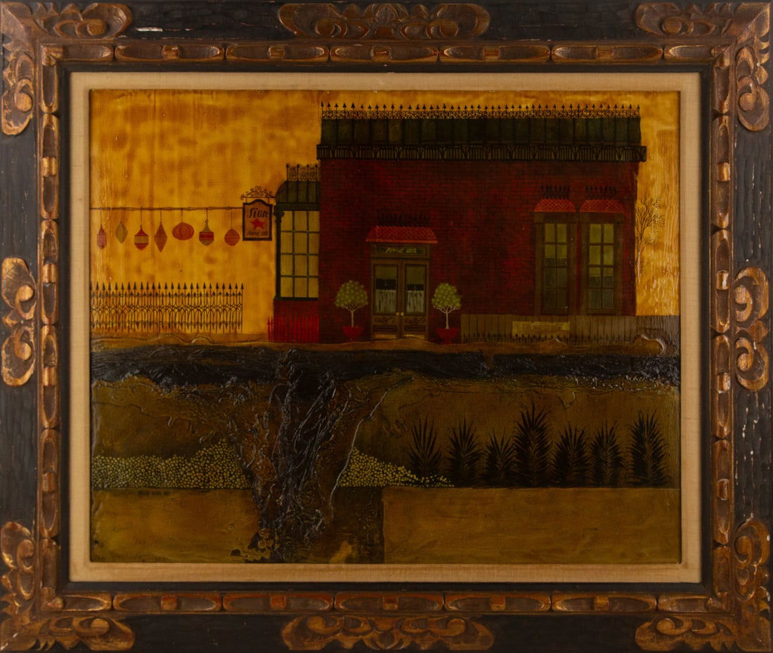 Richard Wynn 1964 Landscape Mixed Media "The Red House" (1 of 13)