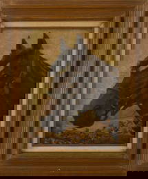 " Brown Horse in Profile" Animal Oil On Canvas