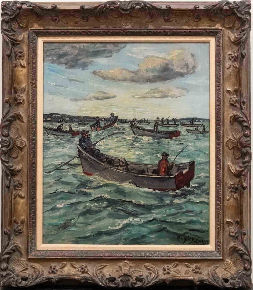 Hayley Lever (1876 - 1958) NY, MA Artist Oil On Masonite (1 of 7)