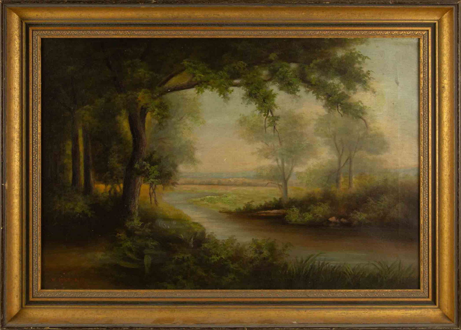 Thomas Worthington Whittredge ( American, 1820 - 1910 ) Landscape Oil On Canvas (1 of 10)