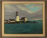 Attributed to Edwards Hopper ( American, 1882 - 1967 ) Waterscape Oil On Canvas