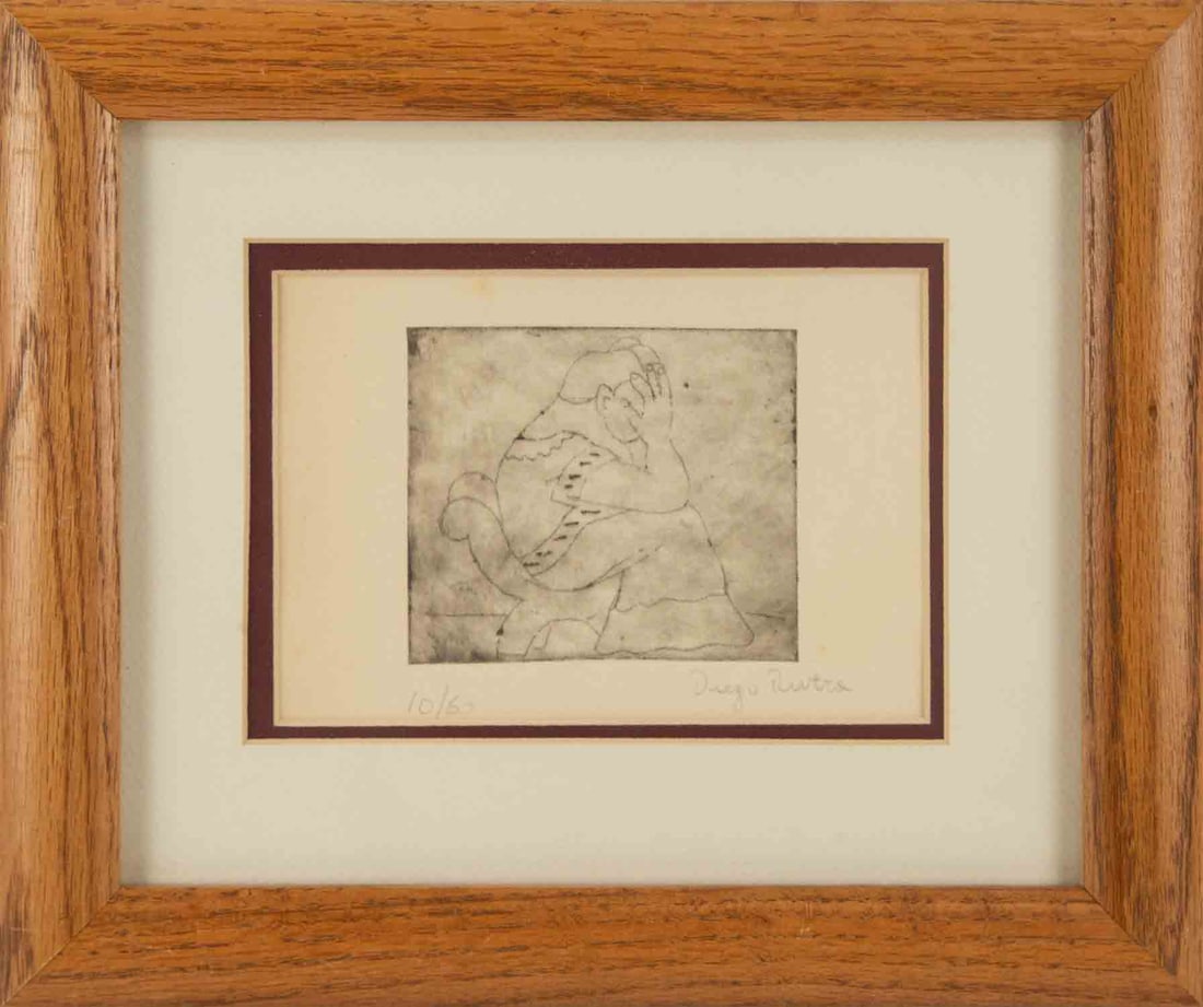 Diego Rivera ( Mexican, 1886 - 1957 ) "" 10/60 Limited Edition Lithograph Portrait (1 of 9)