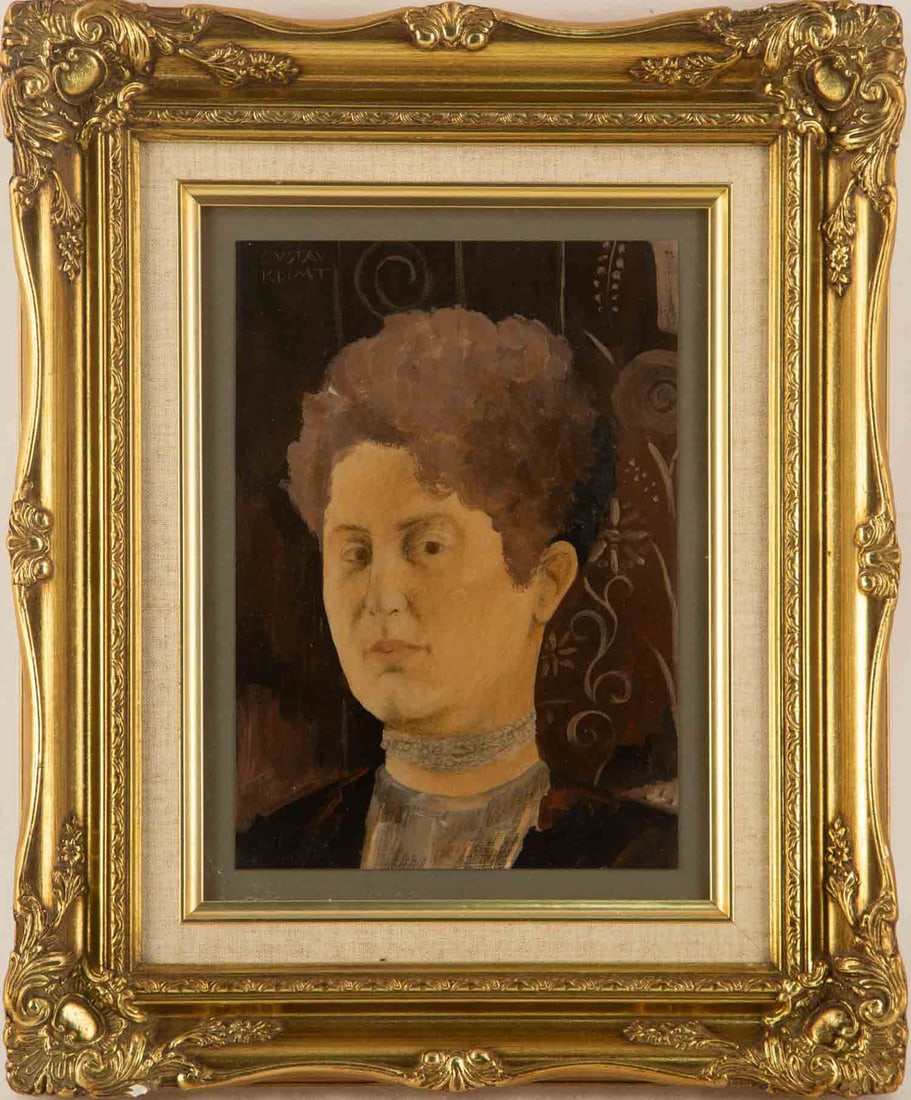 Attributed to Gustav Klimt ( Austrian, 1862 - 1918 ) "" Oil Painting Portrait (1 of 13)