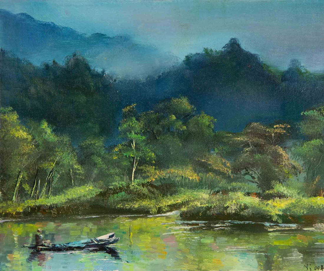Jun Ye Landscape Original Oil On Canvas "Into The Fairyland": Title: Into The Fairyland Medium: Oil on canvas Size: 10 x 11.5 inches Frame: Framing options available! Condition: The painting appears to be in excellent condition. Note: This painting is unstretche