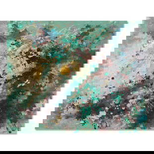 Chong Liu Abstract Original Oil On Canvas "Arsenic Trioxide 3": Title: Shangli-La Series 2 Medium: Oil on canvas Size: 19.5 x 19.5 inches Frame: Framing options available! Condition: The painting appears to be in excellent condition. Year: 2015 Artist: Yunyan Gu S