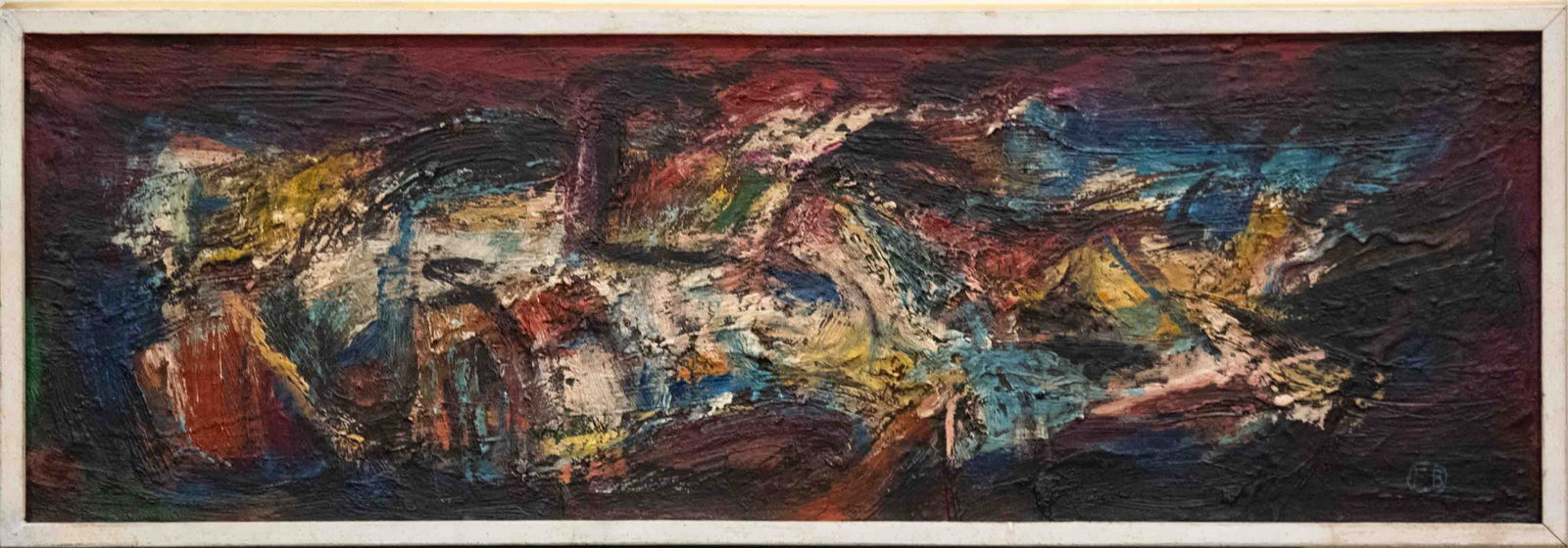 Fritz Bultman (1919 - 1985) NY, LA Artist Oil On Canvas: Subject: Composition Medium: Oil On Canvas Size: 36 x 12 inches Frame: 37 x 13 inches Condition: Great overall for its age. Signature: Signed lower right, initial Fritz Bultman (1919 - 1985) Fritz