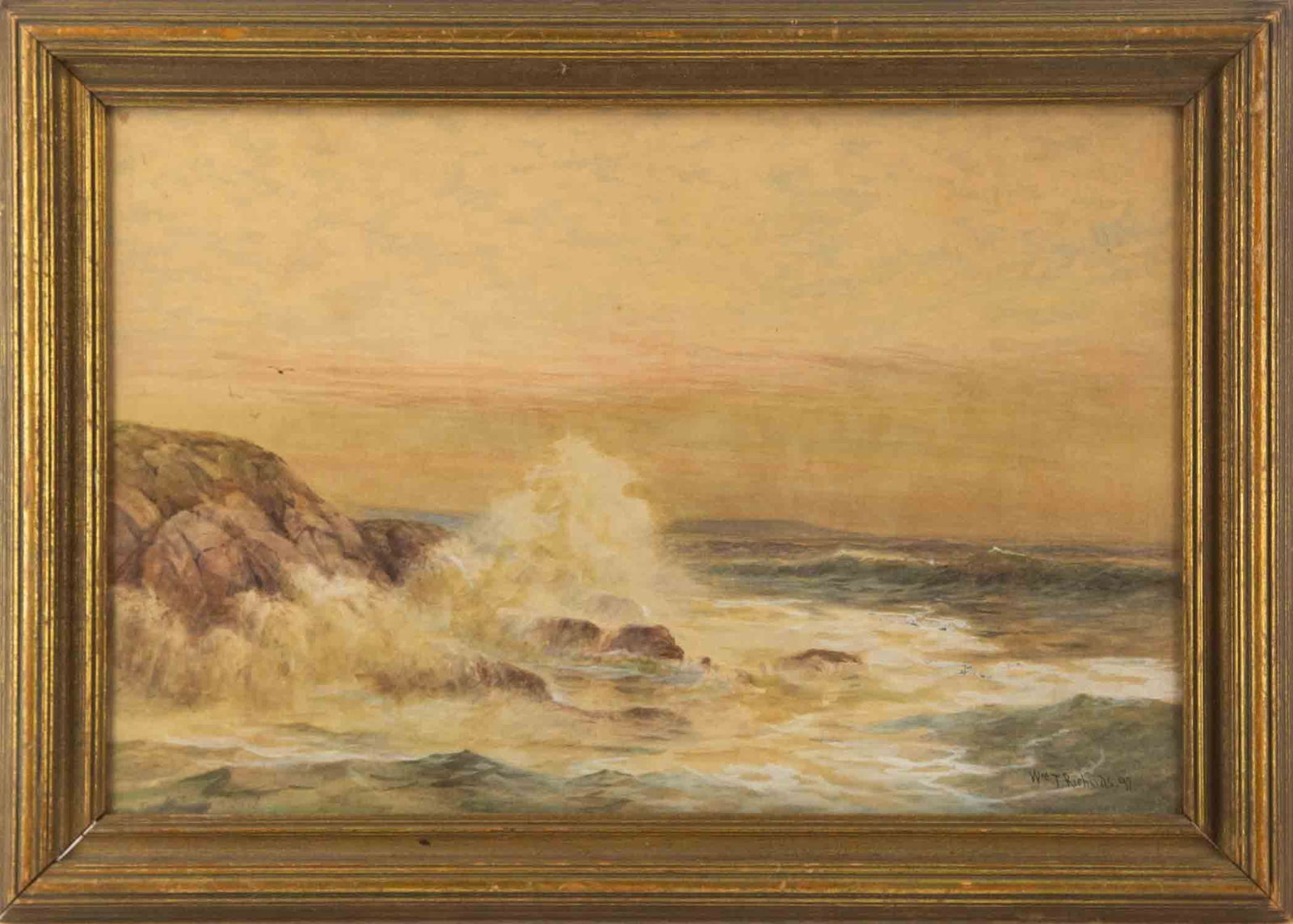 William Trost Richards ( American, 1833 - 1905 ) Waterscape Watercolor (1 of 12)