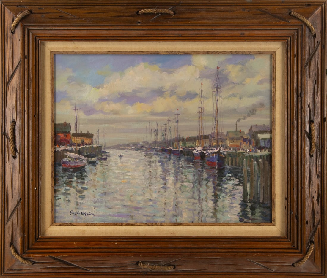 Guy Carleton Wiggins ( American, 1883 - 1962 ) Landscape Oil On Canvas: Medium: Oil On Canvas Style: Landscape Painting Size: 14 x 18 inches Frame Size: 22.25 x 26.25 inches Condition: This artwork is in good overall condition for its age. Signature: Hand-signed Artist: G