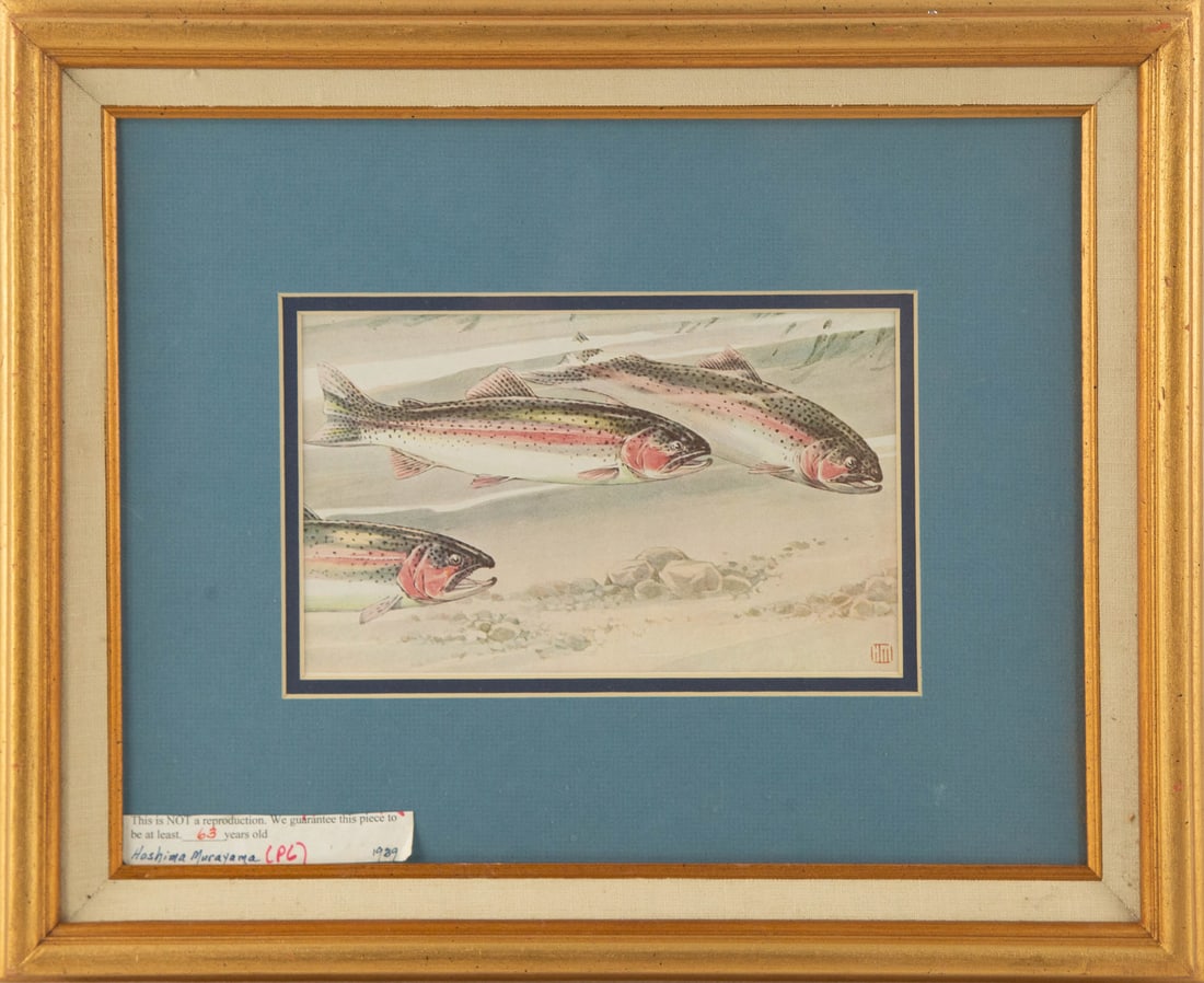Hashime Murayama ( Japanese American, 1879 - 1954 ) Animal Print "Rainbow Trout" (1 of 9)