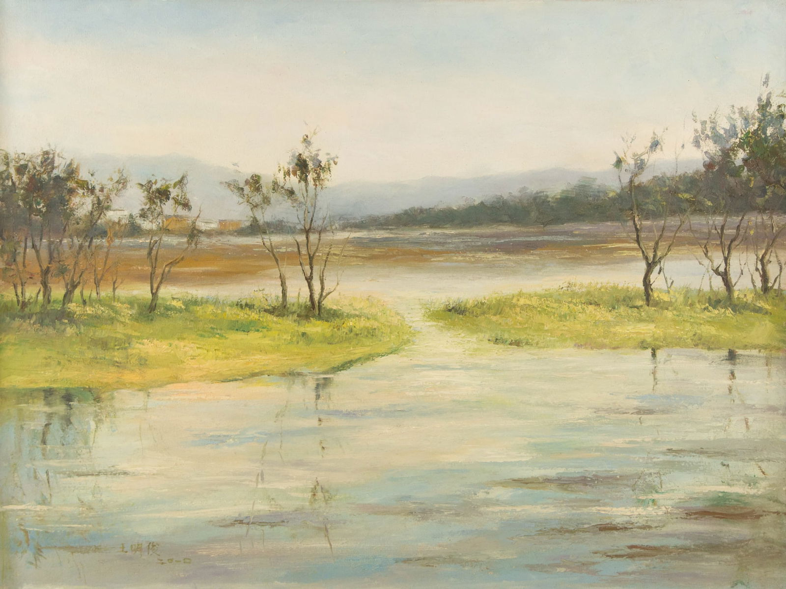 Mingjun Wang Landscape Original Oil On Canvas "Reflection" (1 of 10)