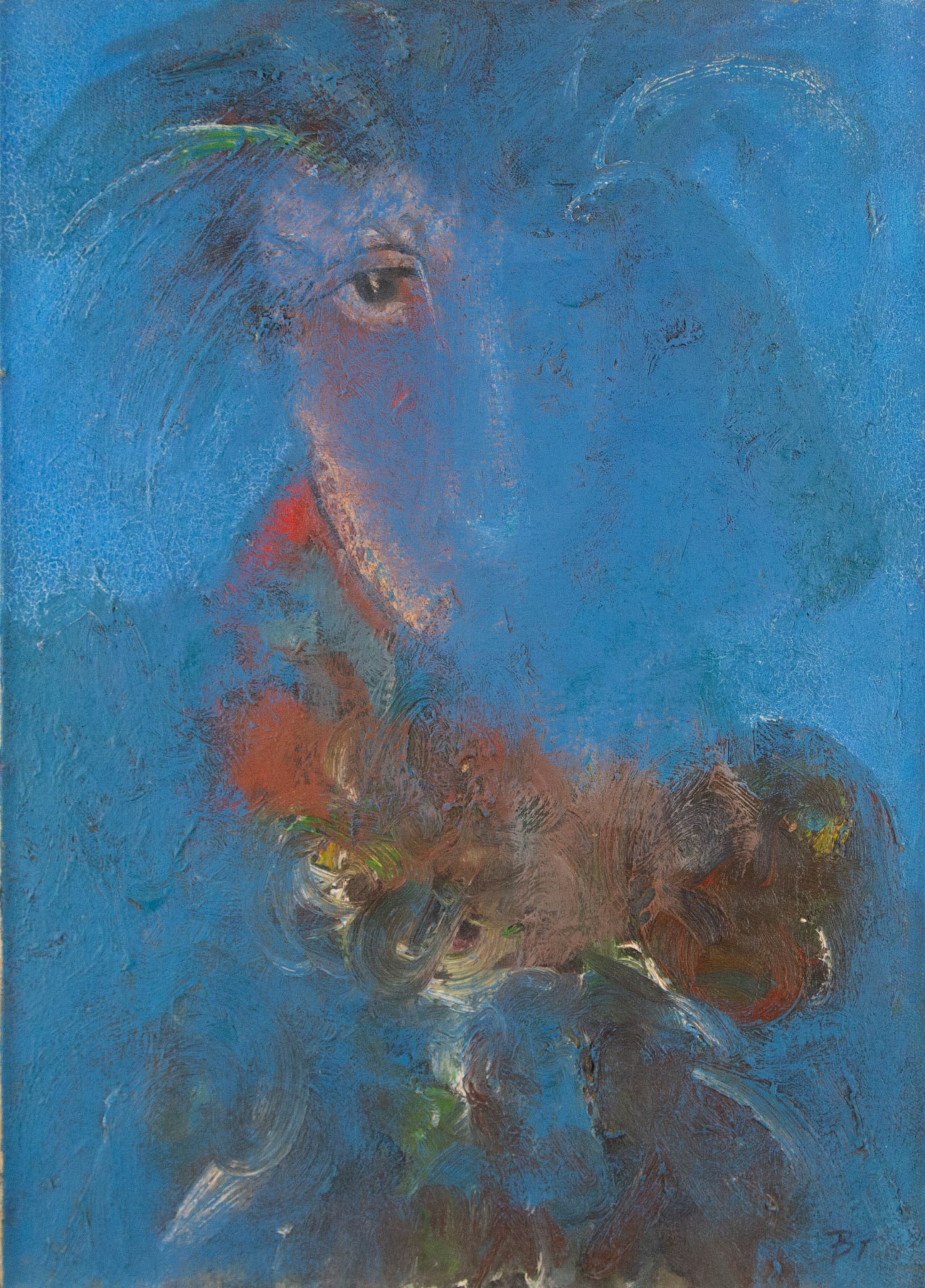 Te'er Ba Abstract Original Oil On Canvas "Eyes in Blue" (1 of 9)