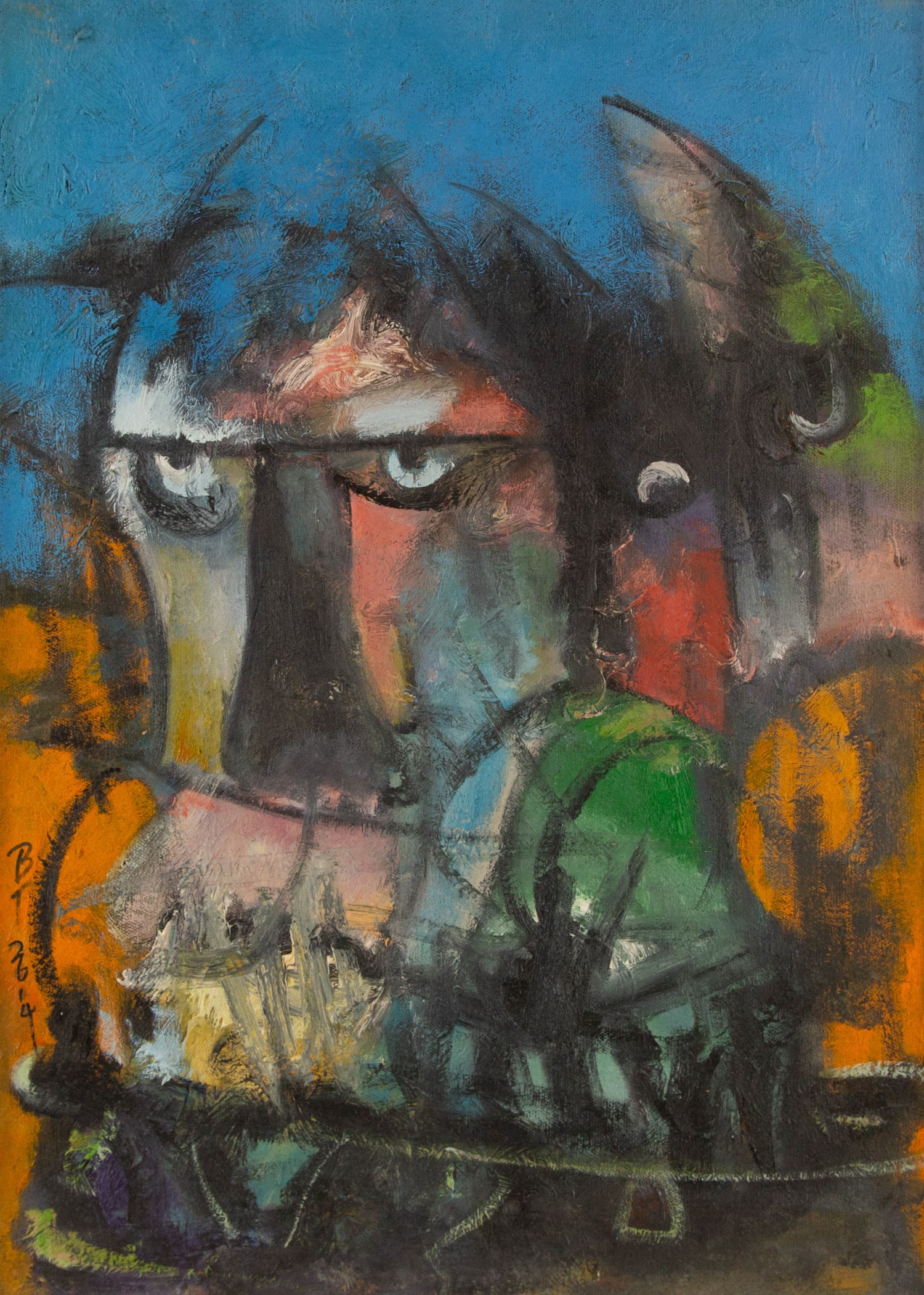 Te'er Ba Abstract Original Oil On Canvas "The Gaze" (1 of 10)