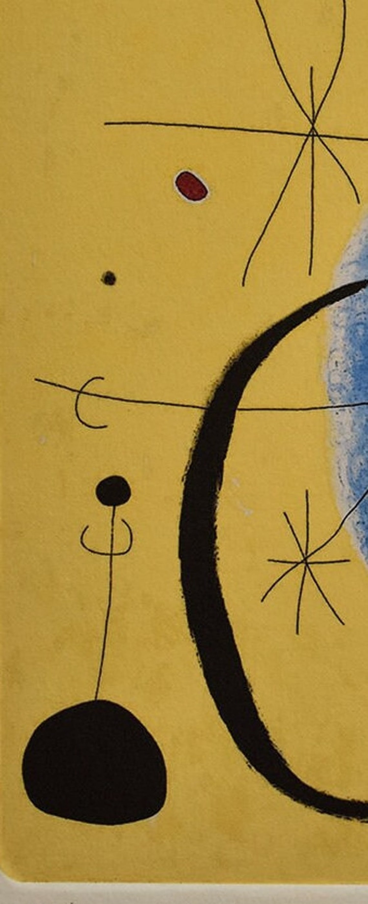 Joan Miro ( Spanish, B. 1893 ) Surrealism Etching: Medium: Etching Style: Surrealism Painting Size: 12 x 8 inches Frame Size: x inches Condition: This artwork is in great condition for its age. Signature: Signed Artist: Joan Mir? ( Spanish, B. 1893 )