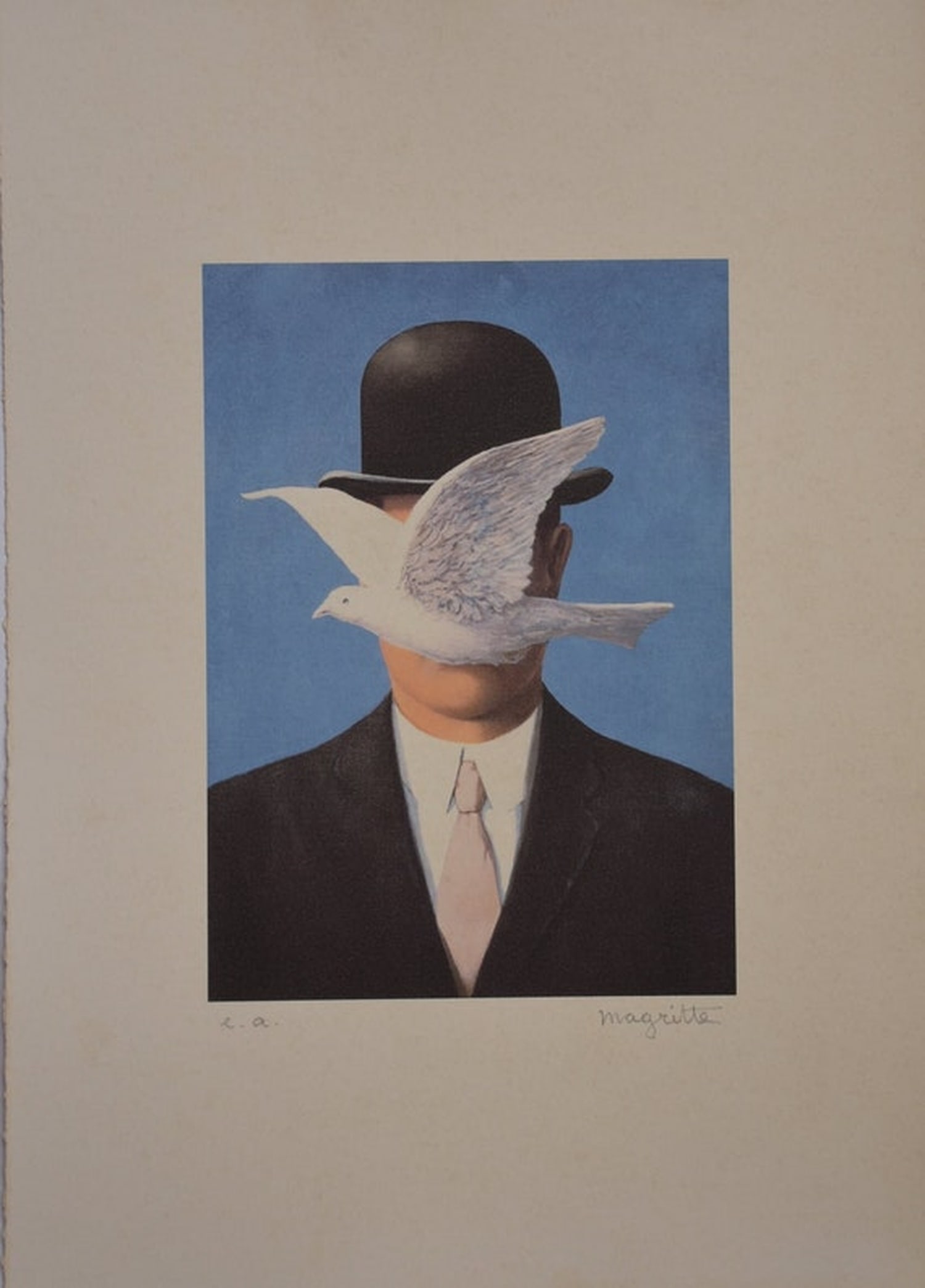Rene Francois Ghislain Magritte ( Belgian, 1898 - 1967 ) Surrealism Lithograph: Medium: Lithograph Style: Surrealism Painting Size: 12 x 8 inches Frame Size: x inches Condition: This artwork is in great condition for its age. Signature: Signed Artist: Rene Francois Ghislain Magri