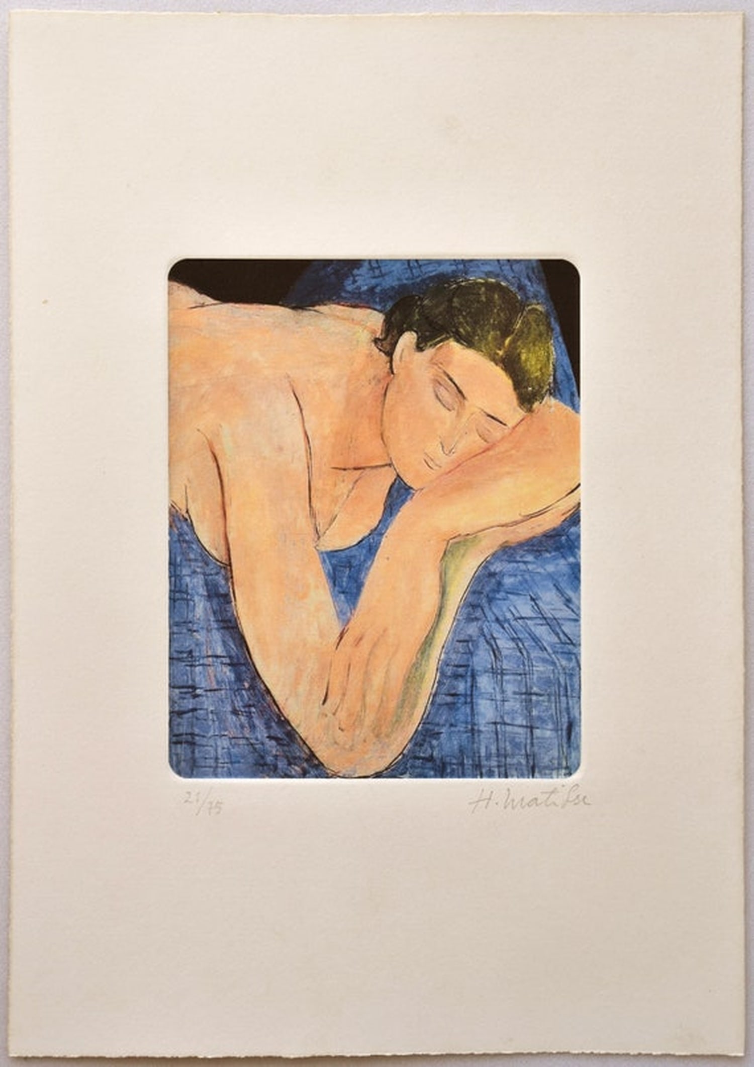 Henri Matisse ( French, 1869 - 1954 ) Portrait Etching: Medium: Etching Style: Portrait Painting Size: 12 x 8 inches Frame Size: x inches Condition: This artwork is in great condition for its age. Signature: Signed Artist: Henri Matisse ( French, 1869 - 19