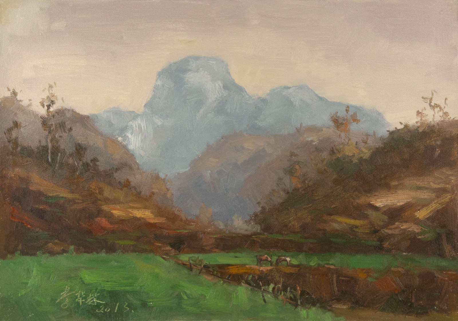 Hualin Li Landscape Original Oil On Canvas "Valley" (1 of 11)