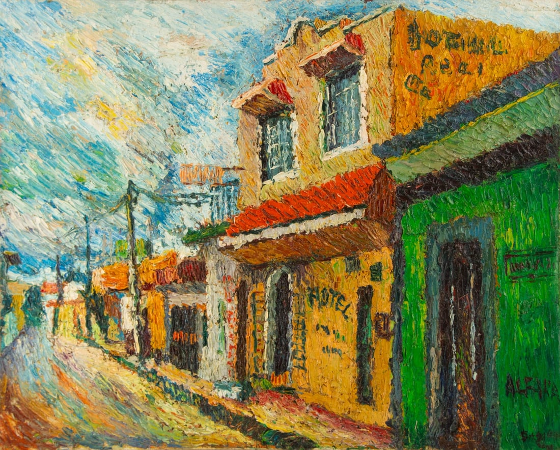 Lijian Li Still Life Original Oil On Canvas "Street Scene": Title: Street Scene Medium: Oil on canvas Size: 23.75 x 29.75 inches Frame: Framing options available! Condition: The painting appears to be in excellent condition. Note: This painting is unstretched,