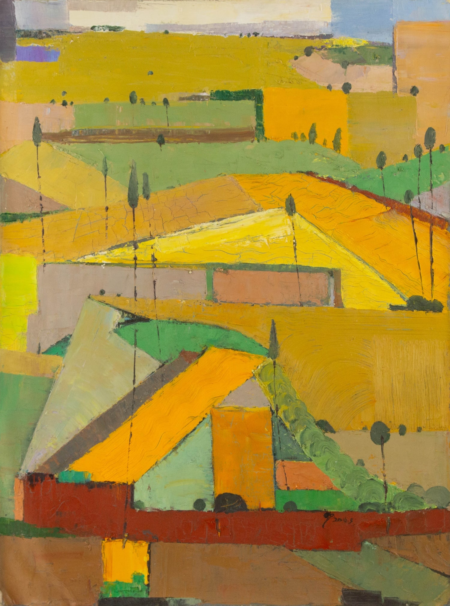 Yuming Geng Landscape Original Oil On Canvas "Sketch VI": Title: Sketch VI Medium: Oil on canvas Size: 31.25 x 23.5 inches Frame: Framing options available! Condition: The painting appears to be in excellent condition. Note: This painting is unstretched, shi