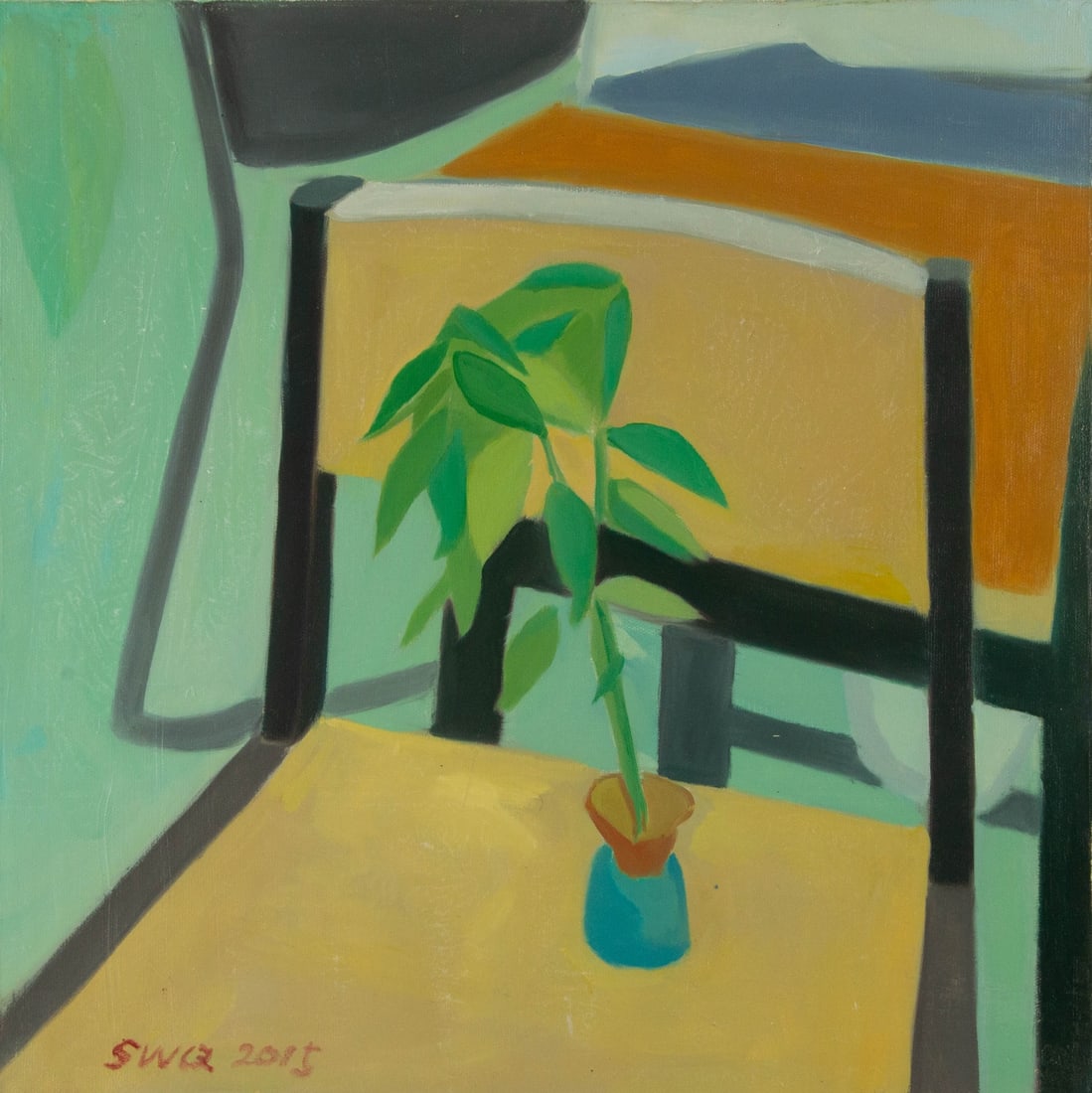 Weiqun Shi Still Life Original Acrylic On Canvas "Symbiosis": Title: Symbiosis Medium: Oil on canvas Size: 19.5 x 19.5 inches Frame: Framing options available! Condition: The painting appears to be in excellent condition. Note: This painting is unstretched, ship