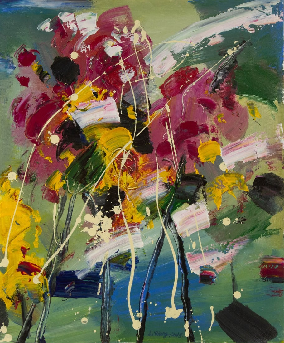 Qiang Li Abstract Original Oil On Canvas "The World You Saw": Title: The World You Saw Medium: Oil on canvas Size: 23.75 x 19.5 inches Frame: Framing options available! Condition: The painting appears to be in excellent condition. Note: This painting is unstretc