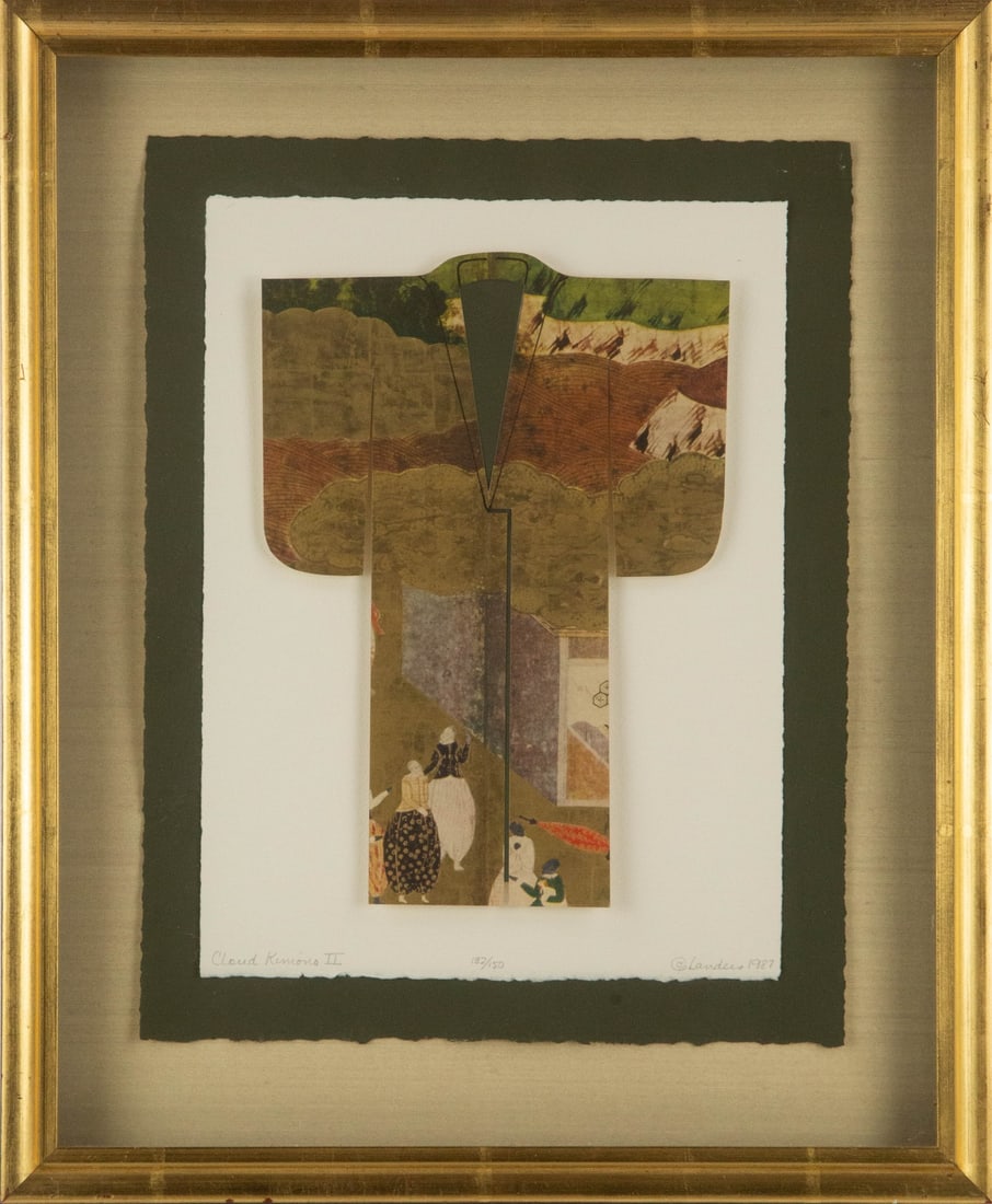 Attributed to Richard Landis (American, born 1931) Contemporary Art 132/150 Limited Edition: Title: Cloud Kimono II Medium: 132/150 Limited Edition Reproduction Painting Size: 15" x 11.5" Frame Size: 20" x 16.5" Condition: This artwork is in good overall condition for its age. Signature: Hand