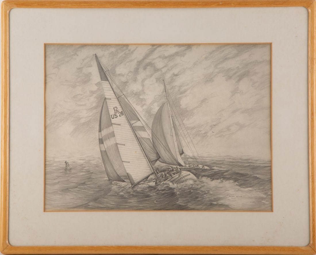 Allen Hawks Black And White Sketch Print "Sailing Boat - To Be Free": Title: Sailing Boat - To Be Free Medium: Print Painting Size: 11" x 14.5" Frame Size: 17" x 20.5" Condition: This artwork is in great condition. Signature: Signed Artist: Allen Hawks JZ22100150 Bidder