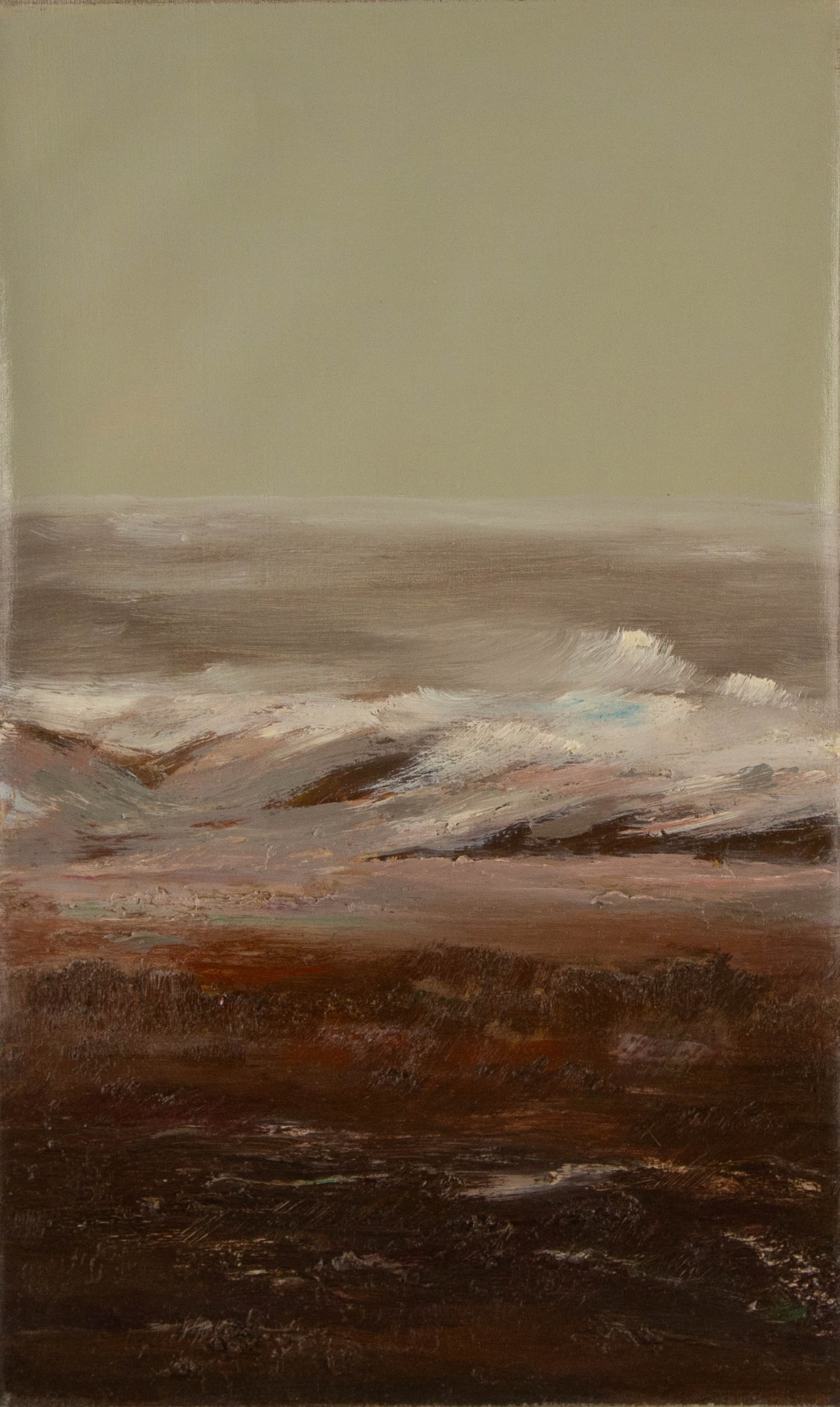 Enxian Pei Landscape Original Oil On Canvas "Rumbling": Title: Rumbling Medium: Oil on canvas Size: 21 x 12.75 inches Frame: Framing options available! Condition: The painting appears to be in excellent condition. Note: This painting is unstretched, shippe