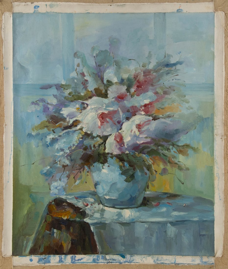 Xingju Tu Floral Original Oil On Canvas "The Arrangement" - 2