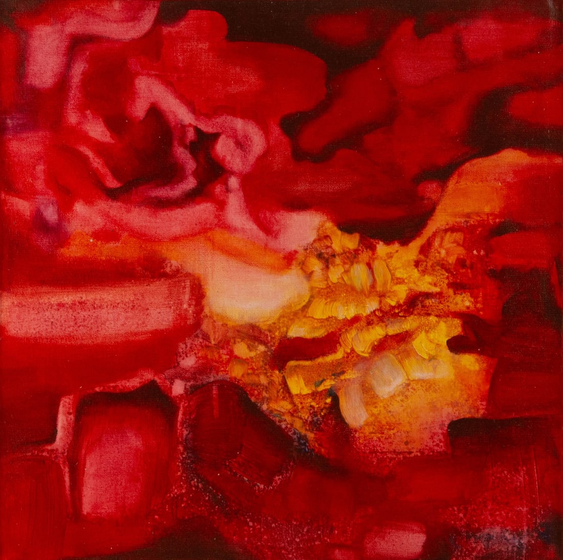 Xiaoling Li Abstract Original Acrylic On Canvas "Star Seed ": Title: Star Seed Medium: Oil on canvas Size: 19.5 x 19.5 inches Frame: Framing options available! Condition: The painting appears to be in excellent condition. Note: This painting is unstretched, ship