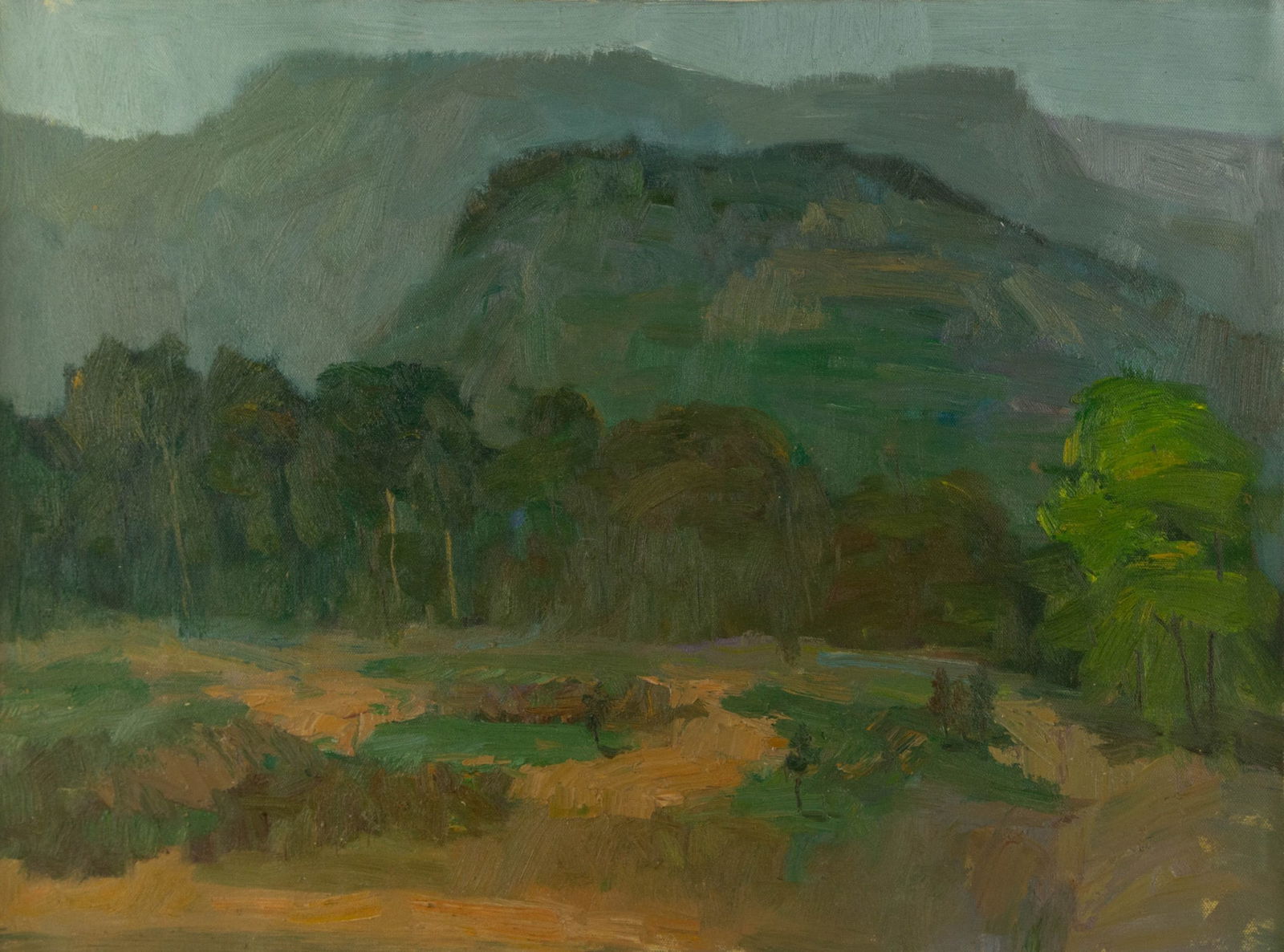 Shilian Liu Landscape Original Oil On Canvas "Faraway Mountains" (1 of 10)