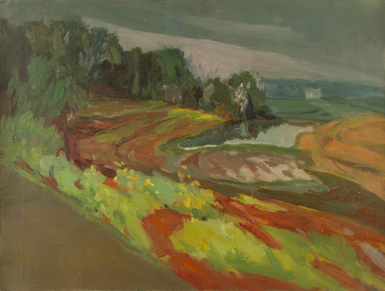 Shilian Liu Landscape Original Oil On Canvas "From a Mountain" (1 of 10)