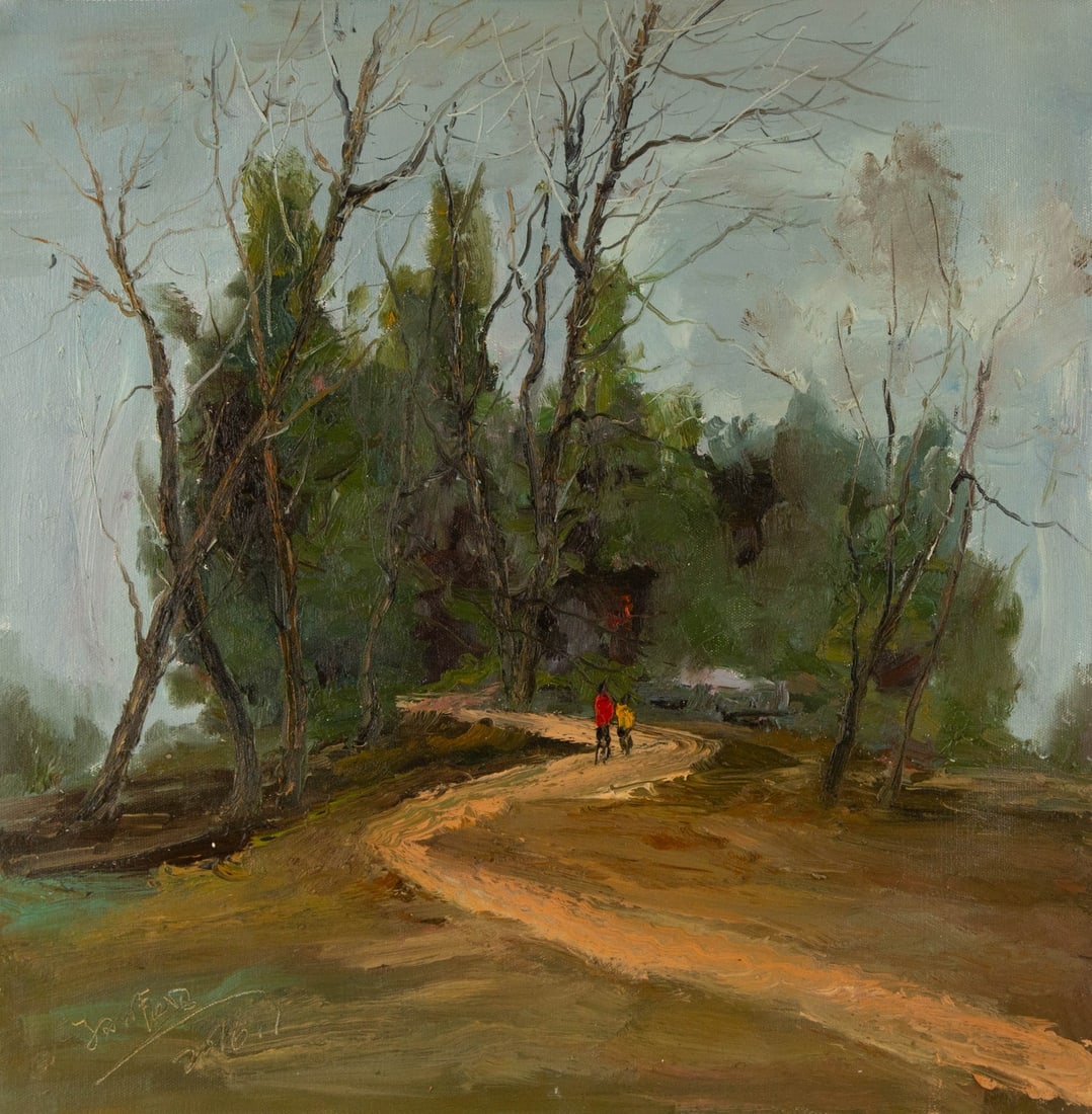 Zhentian Sun Landscape Original Oil On Canvas "Back Home" (1 of 11)