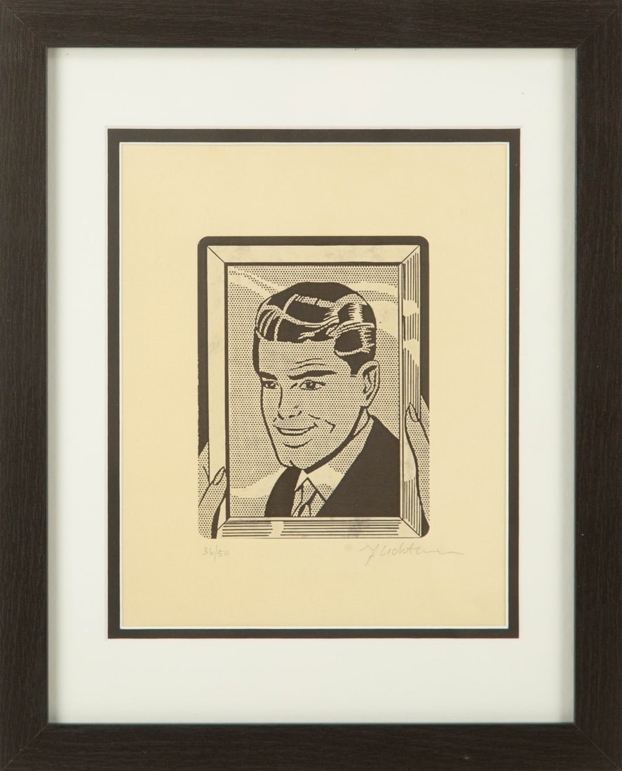 Roy Lichtenstein ( American, 1923 - 1997 ) "Him" Limited Edition 36/50 Lithograph Portrait (1 of 11)