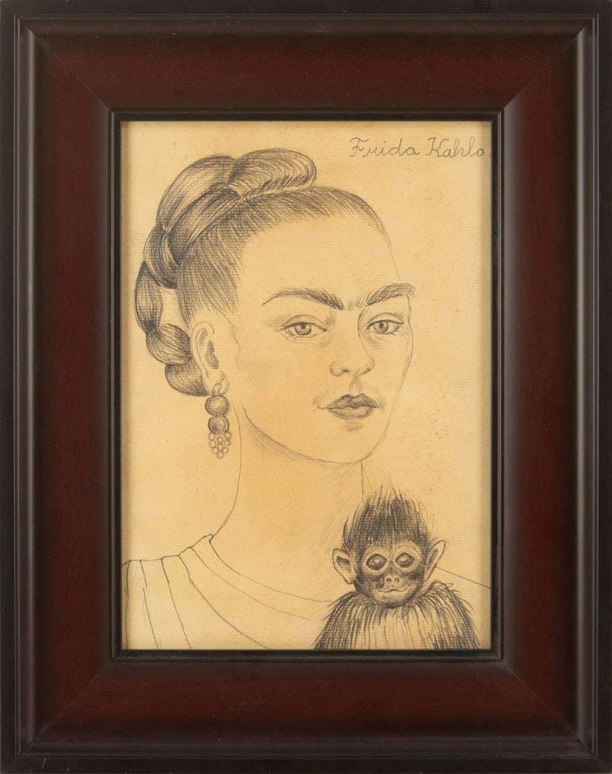 Frida Kahlo ( Mexican, 1907 - 1954 ) "" Graphite Portrait (1 of 9)
