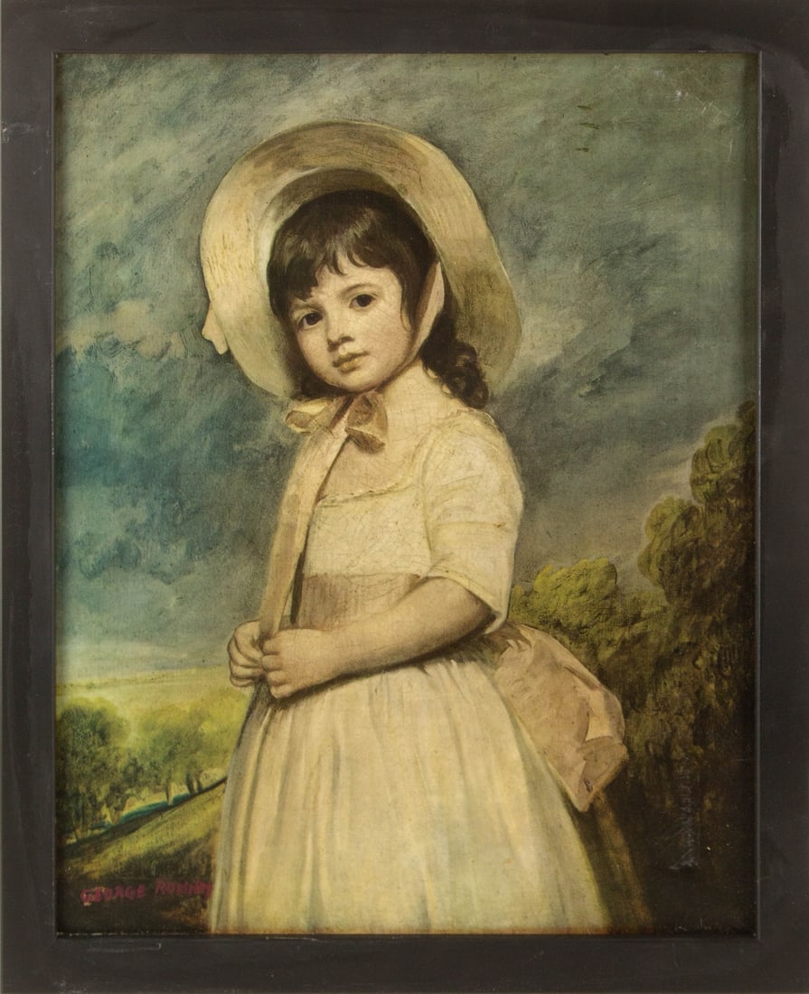 George Romney ( English, 1734 - 1802 ) "Miss Willoughby" Print Portrait (1 of 10)
