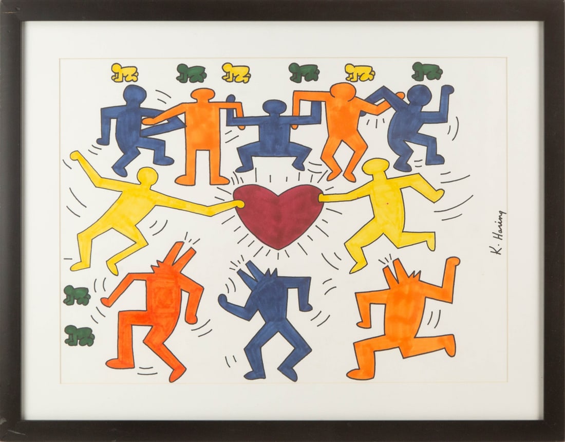 Keith Haring ( American, 1958 - 1990 ) "" Mixed Media Contemporary Art (1 of 11)