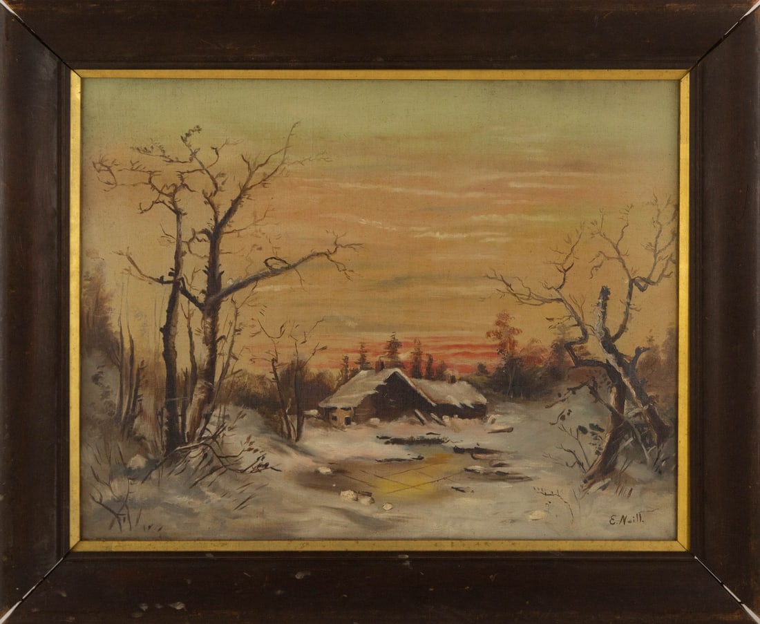 E. Neill Landscape Oil On Canvas "When The Sun Goes Down" (1 of 14)
