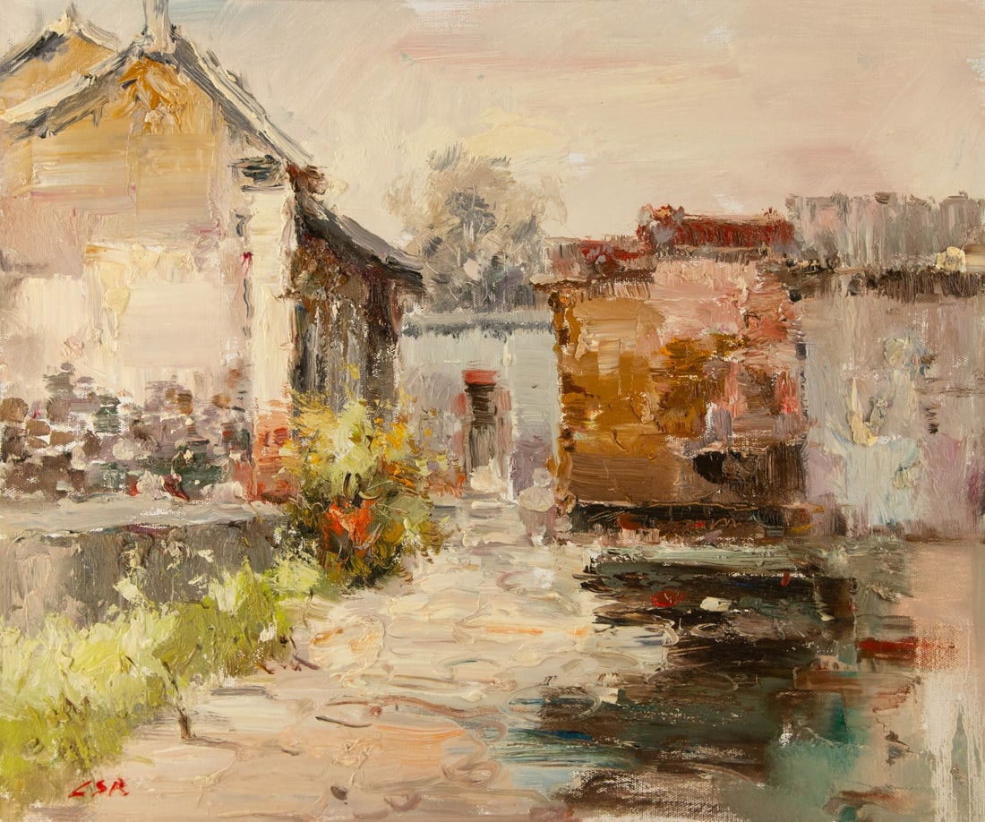 Shurong Lin Landscape Original Oil On Canvas "Going Home" (1 of 10)