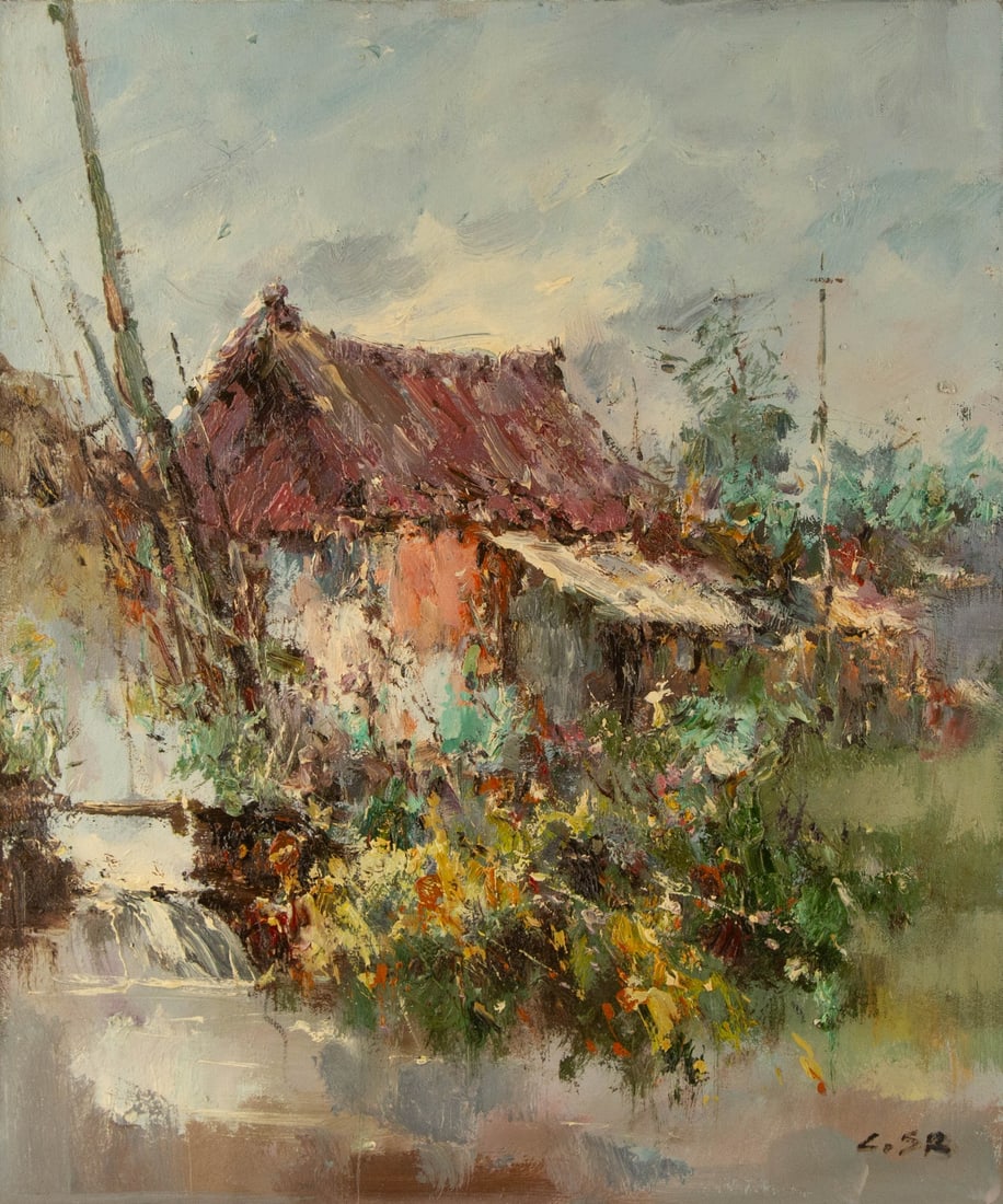 Shurong Lin Landscape Original Oil On Canvas "Flowers" (1 of 10)