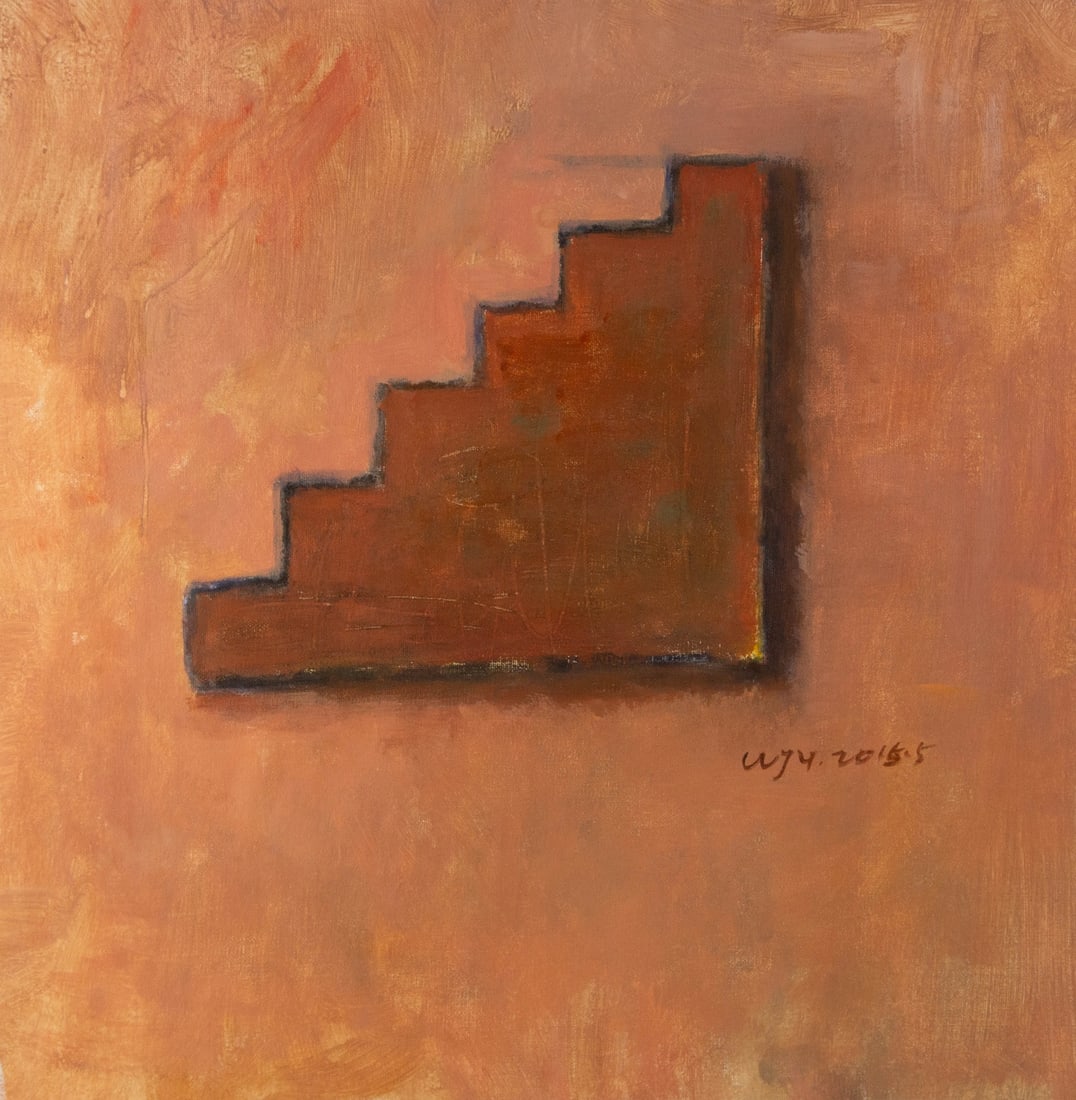 Jingyu Wang Still Life Original Acrylic On Canvas "Three Cube" (1 of 10)