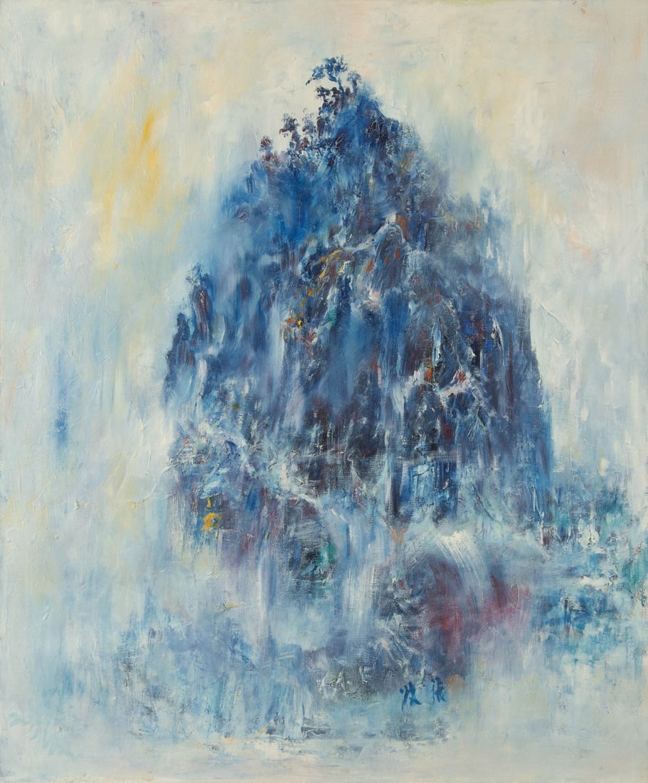 Bo Zhang Landscape Original Oil On Canvas "Spirit of the Mountain 1": Title: Spirit of the Mountain 1 Medium: Oil on canvas Size: 23.5 x 19.25 inches Frame: Framing options available! Condition: The painting appears to be in excellent condition. Note: This painting is u