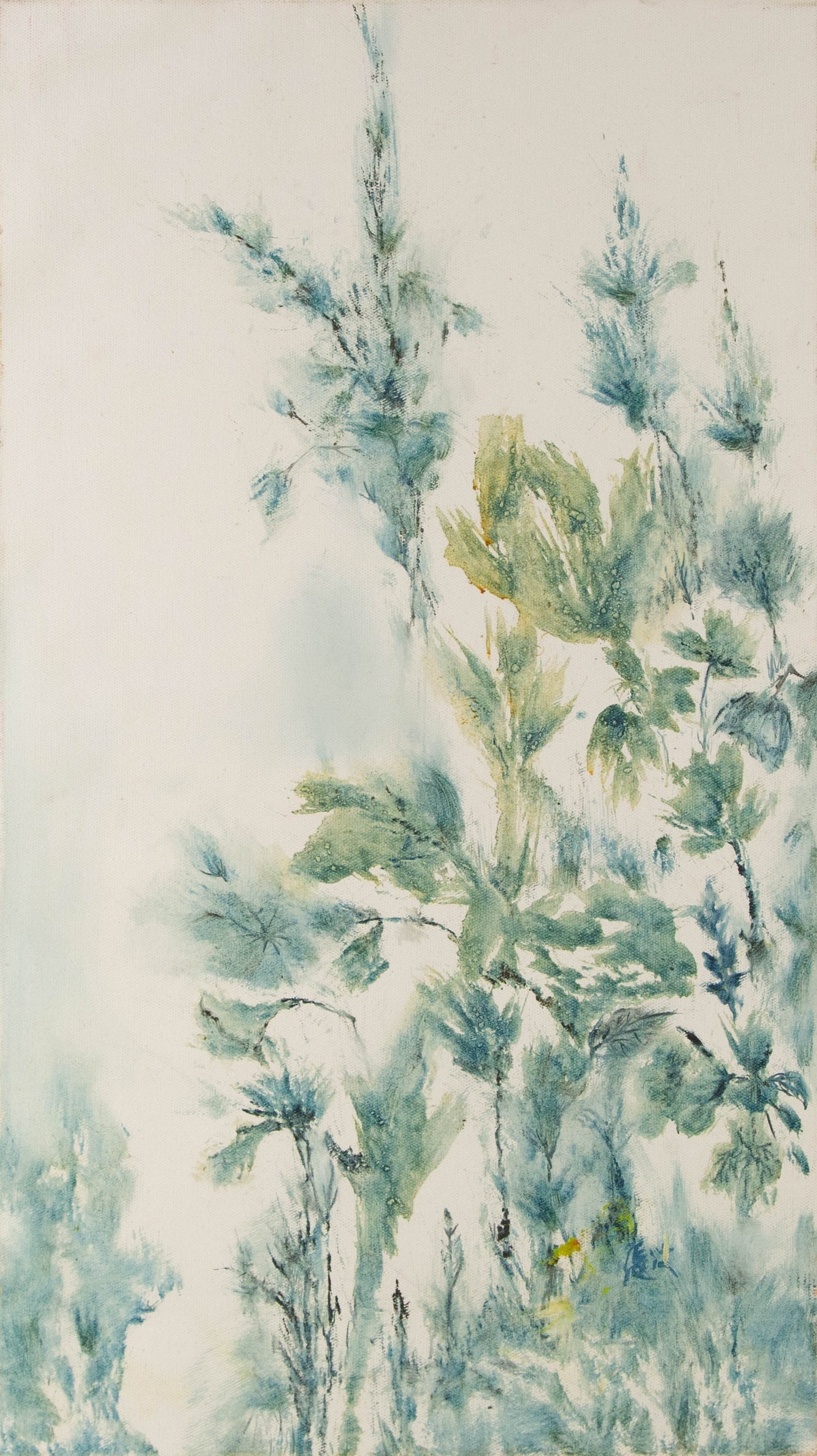 Bo Zhang Floral Original Oil On Canvas "Little Green Flowers" (1 of 11)