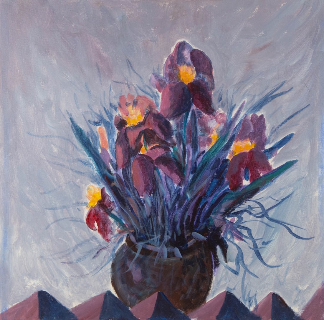 Caizhen Ming Floral Original Oil On Canvas "Dusk" (1 of 10)