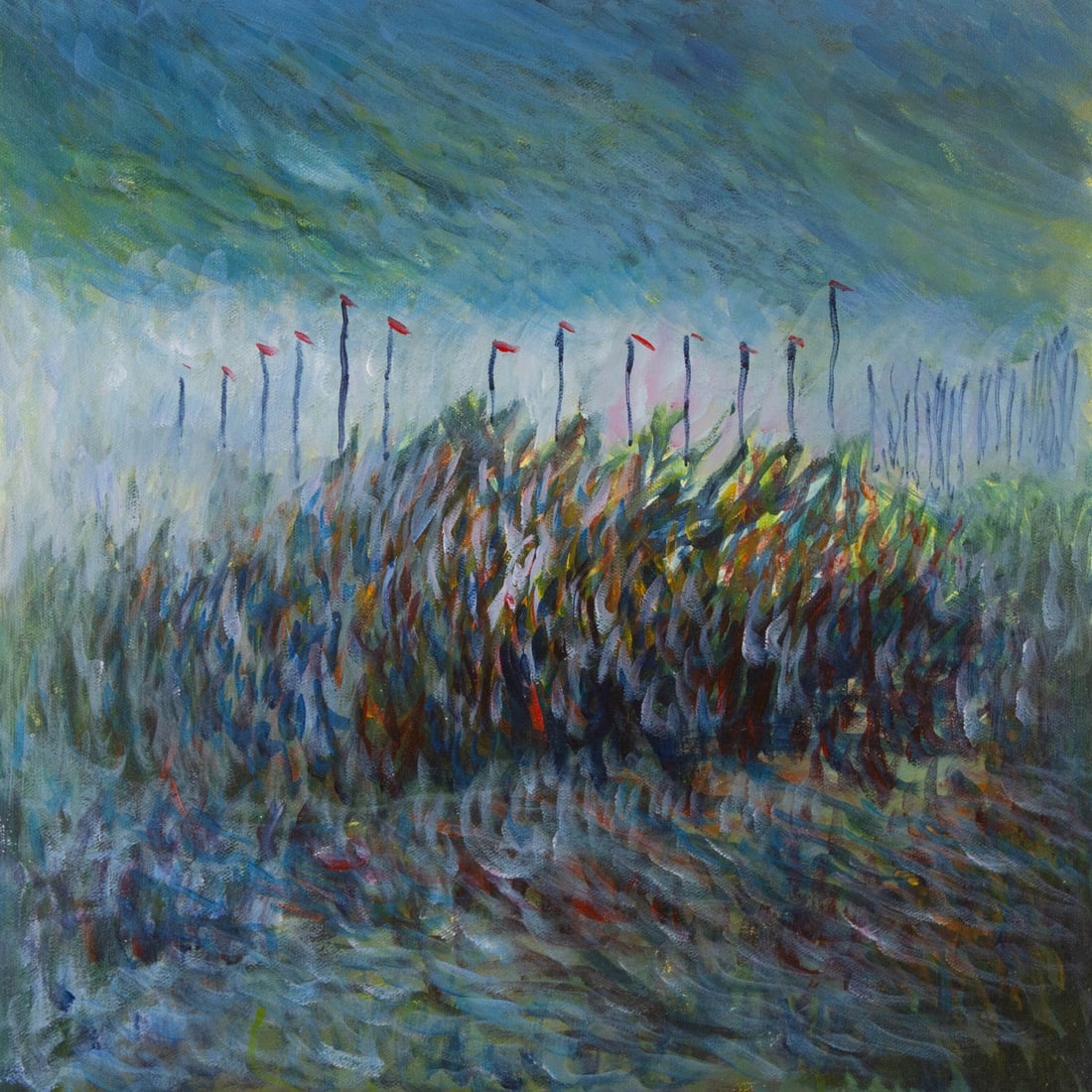 Caizhen Ming Landscape Original Oil On Canvas "Forward On" (1 of 10)