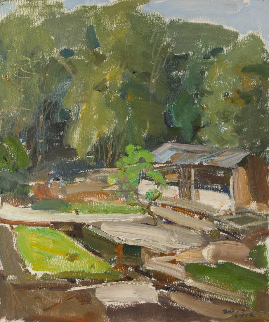 Qiang Zhong Landscape Original Oil On Canvas "Her Home" (1 of 11)