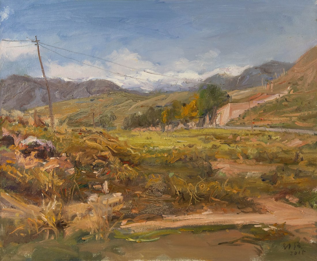 Qiang Zhong Landscape Original Oil On Canvas "Countryside" (1 of 10)