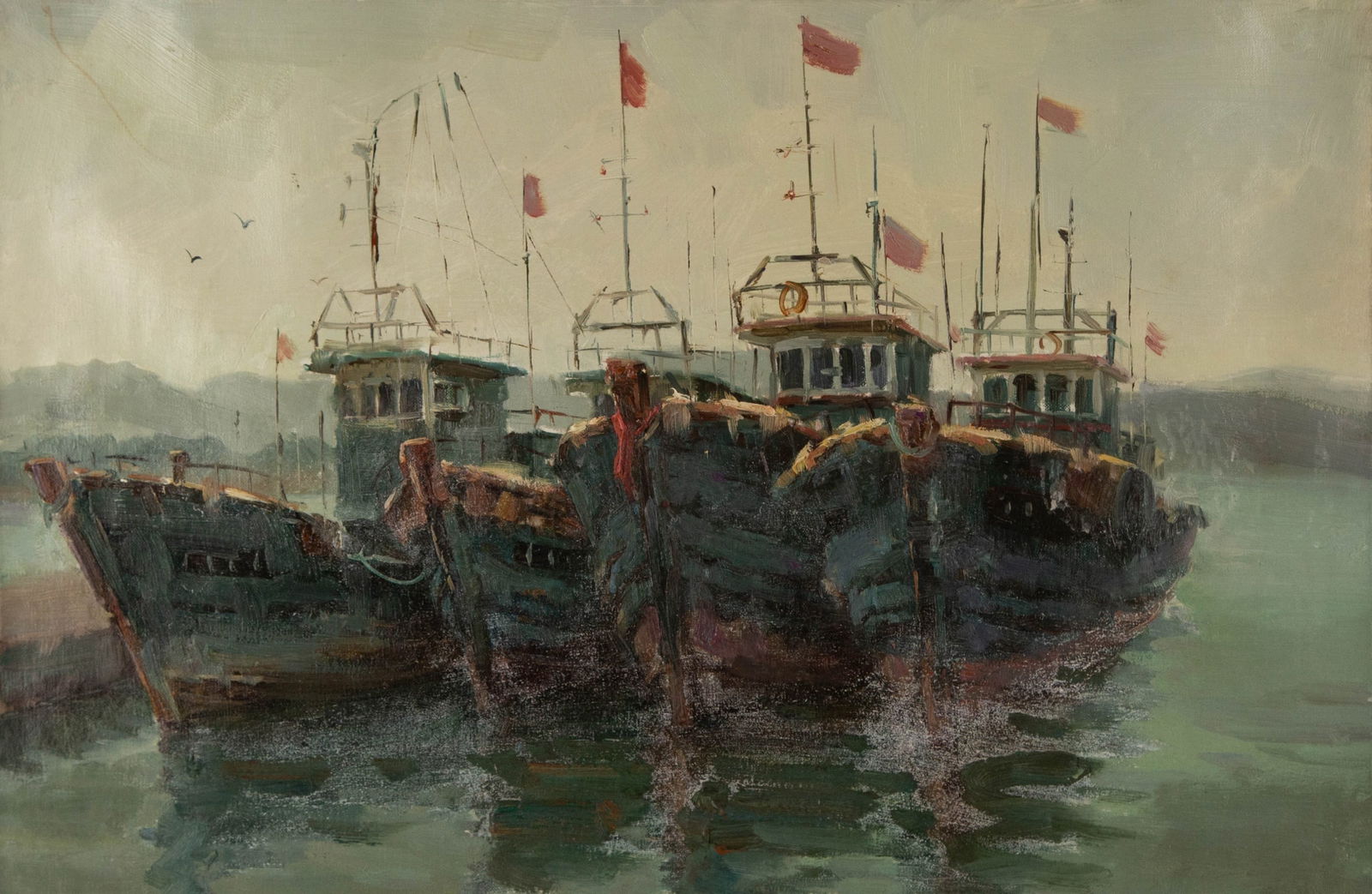 Jing Hong Waterscape Original Oil On Canvas "Conquer" (1 of 10)