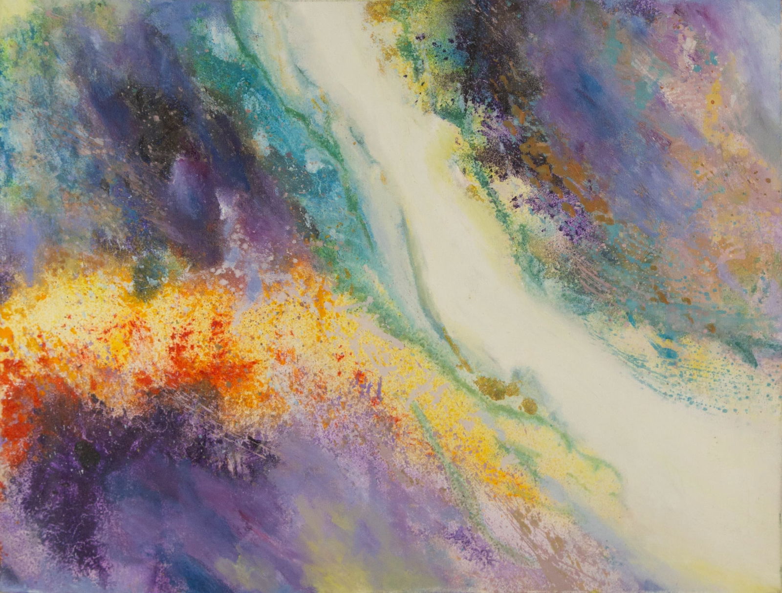 Dong Liu Abstract Original Oil On Canvas "Flowing Colors" (1 of 13)
