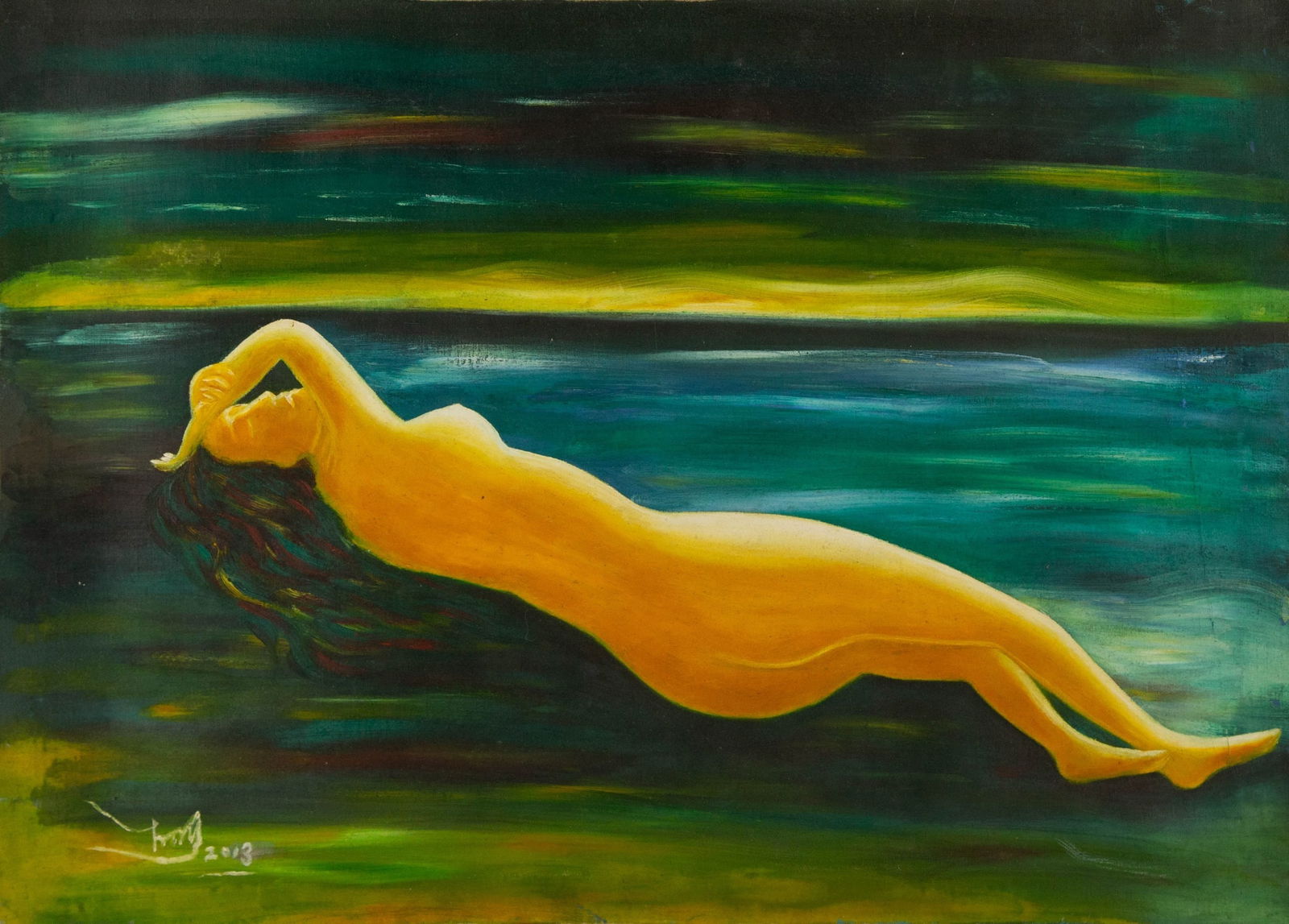 Zhenyang Yang Portrait Original Oil On Canvas "Sea of Dreams" (1 of 10)